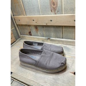 Bobs from Skechers BREEZE Womens Size 6 Taupe Canvas Slip On Shoes